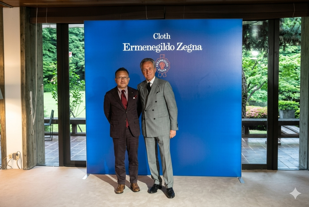 ゼニア　テキスタイル事業50年周年記念レセプション　イタリア大使館にて